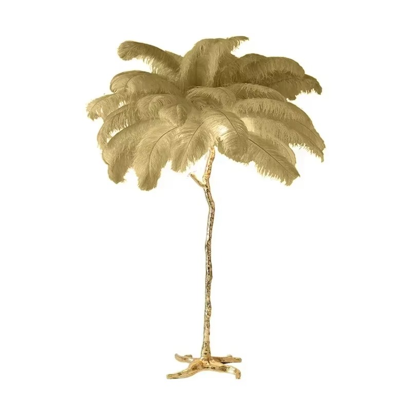 Nordic Ostrich Feather Floor Lights Modern Luxury Ins Table Lamps for Live Broadcast Room Atmosphere Decoration Lighting Fixture