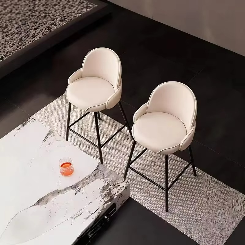Bar Chair Nordic Tall Counter Furniture Metal Velvet Back Luxury Kitchen Modern High Stool Bar Chairs for Bar Table Stool Chair