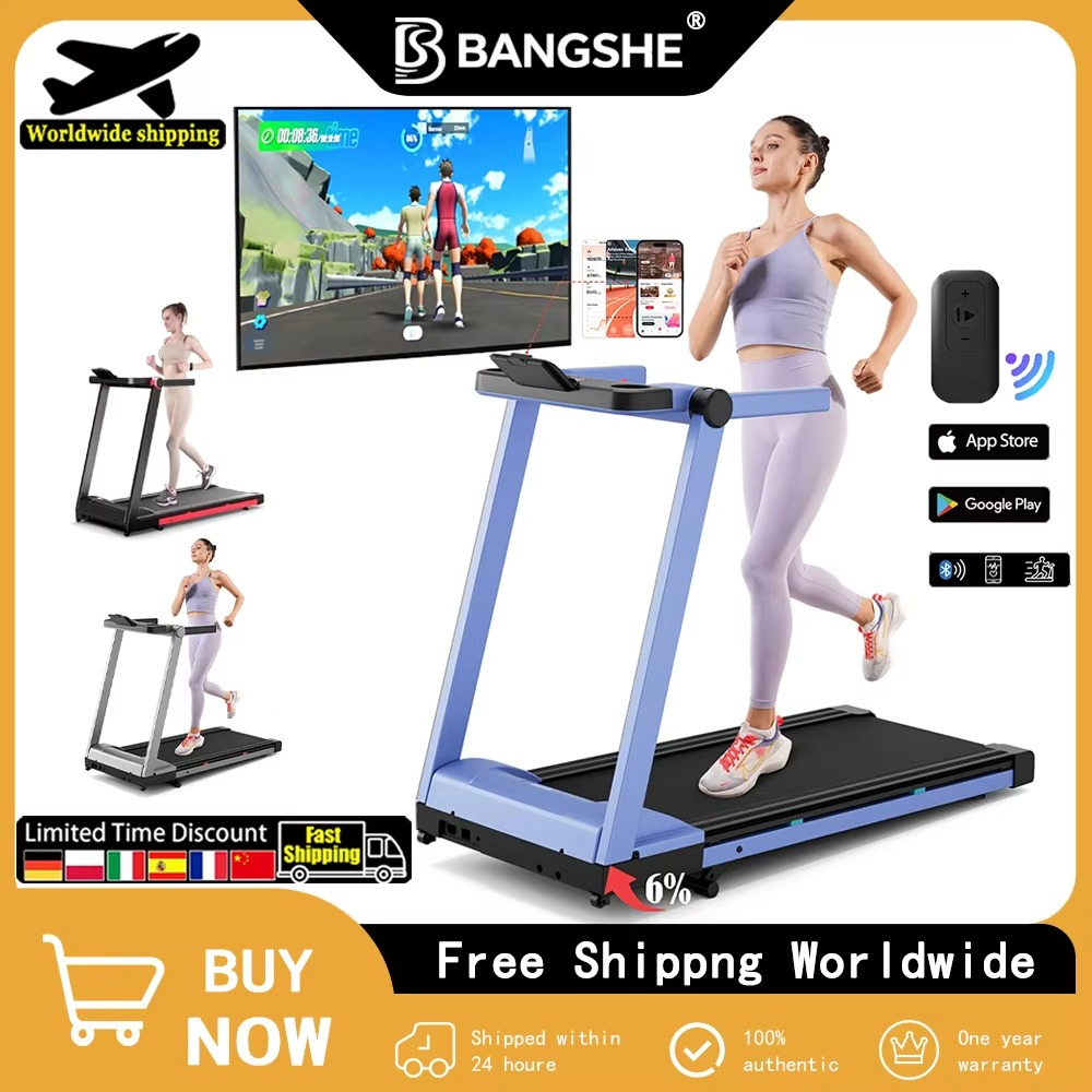 3.5HP Foldable Treadmill 350lbs Adjustable 6% Incline Walkingpad for Home/Office LCD APP Data Treadmills 10MPH Exercise Machine