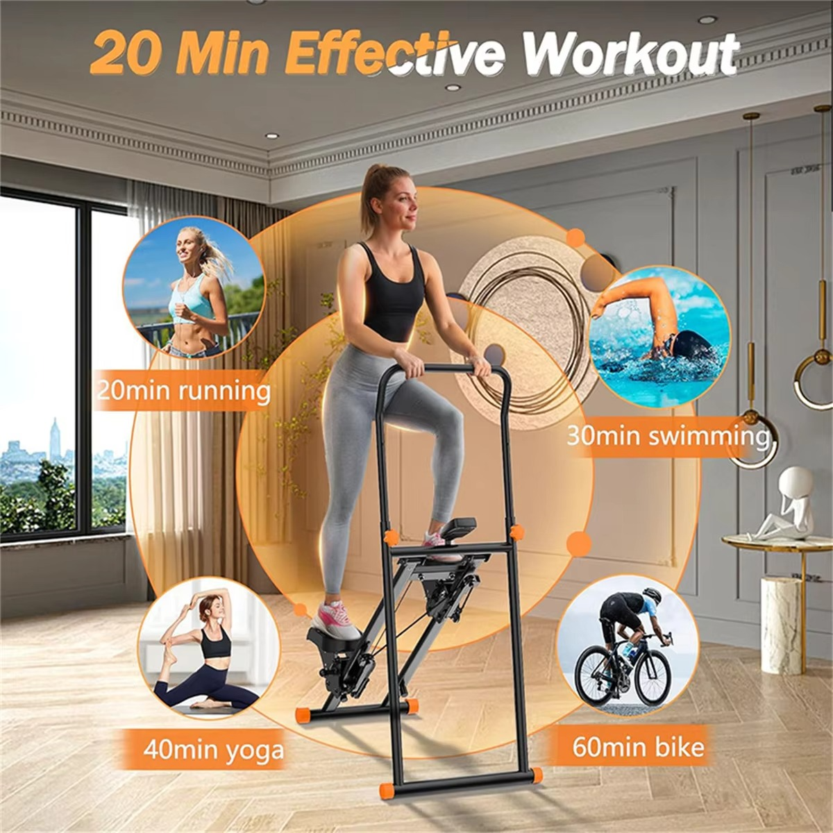 Multifunctional household stair climbing machine stair machine stepper foldable fitness equipment stair climber