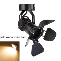 Industrial Vintage Ceiling Spotlight Lamp with Barn Door Foldable Flippers LED Spot Lights for Hallway Art Light Stage Theatre