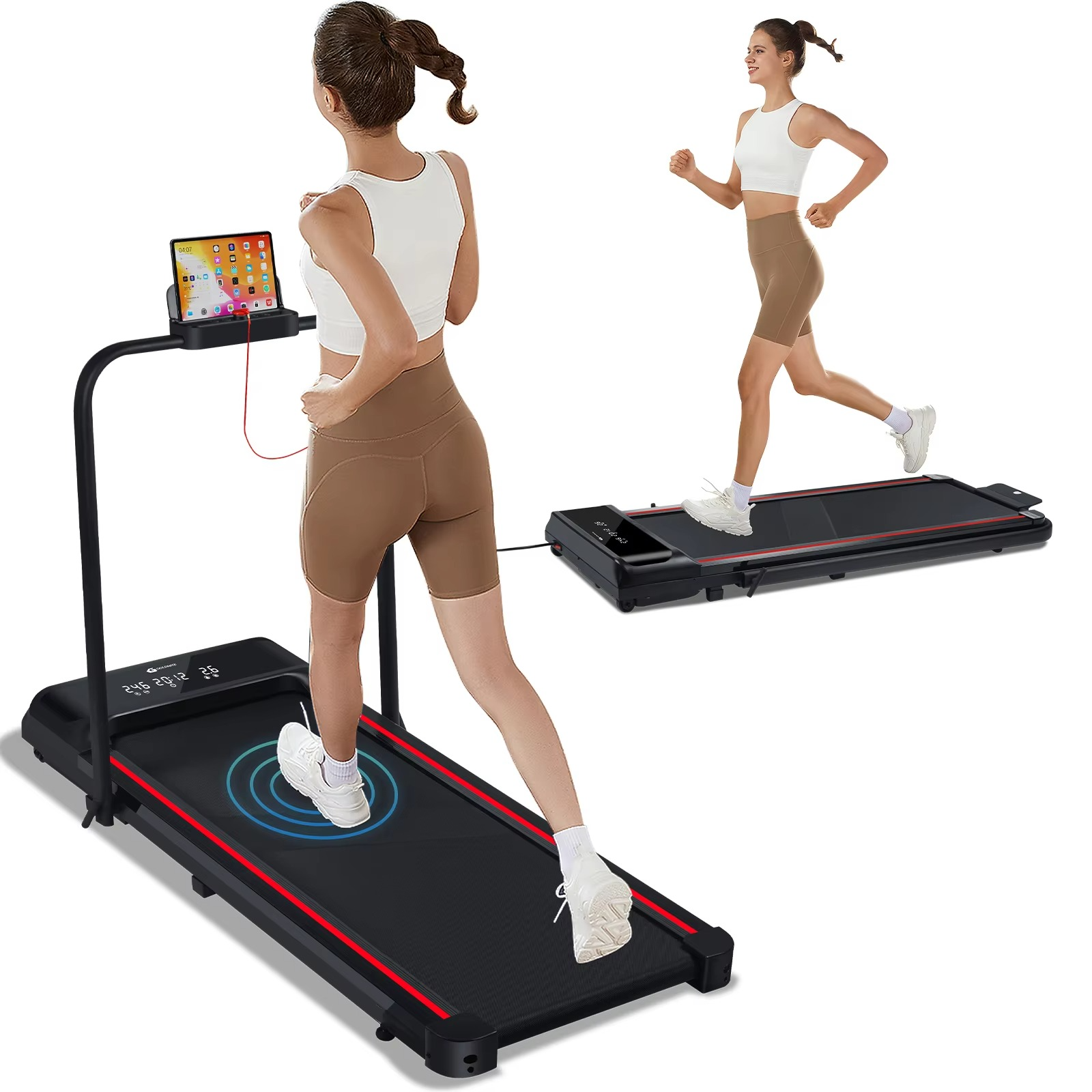 Home Gym Fitness Treadmill Portable Foldable Under Desk Running Machine Mini Walking Pad for Cardio Training Home Exercise