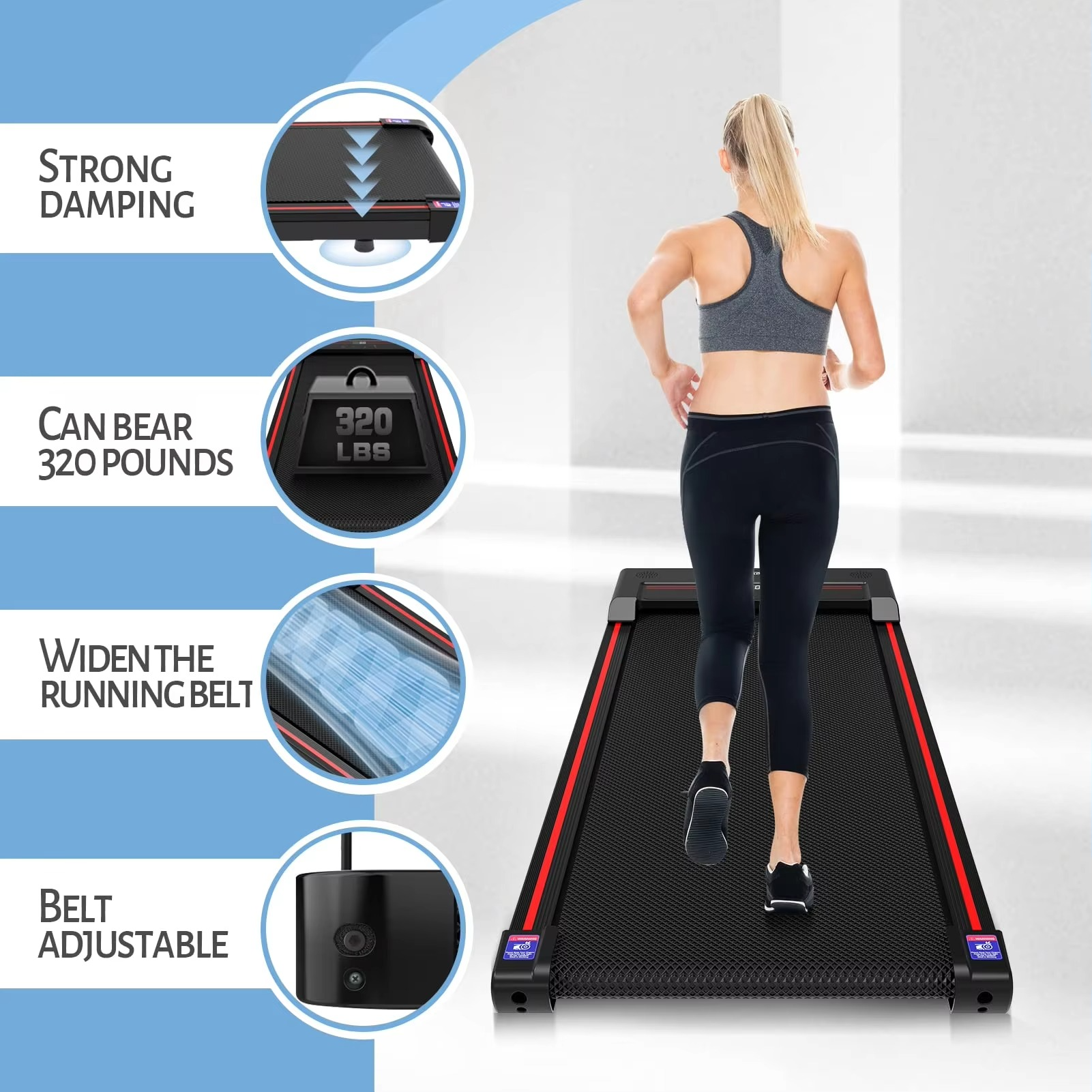 Unisex Mini Electric Treadmill Foldable Steel LCD Screen Handheld Machine Home Fitness Walking Pad Desk All Sizes Mechanical