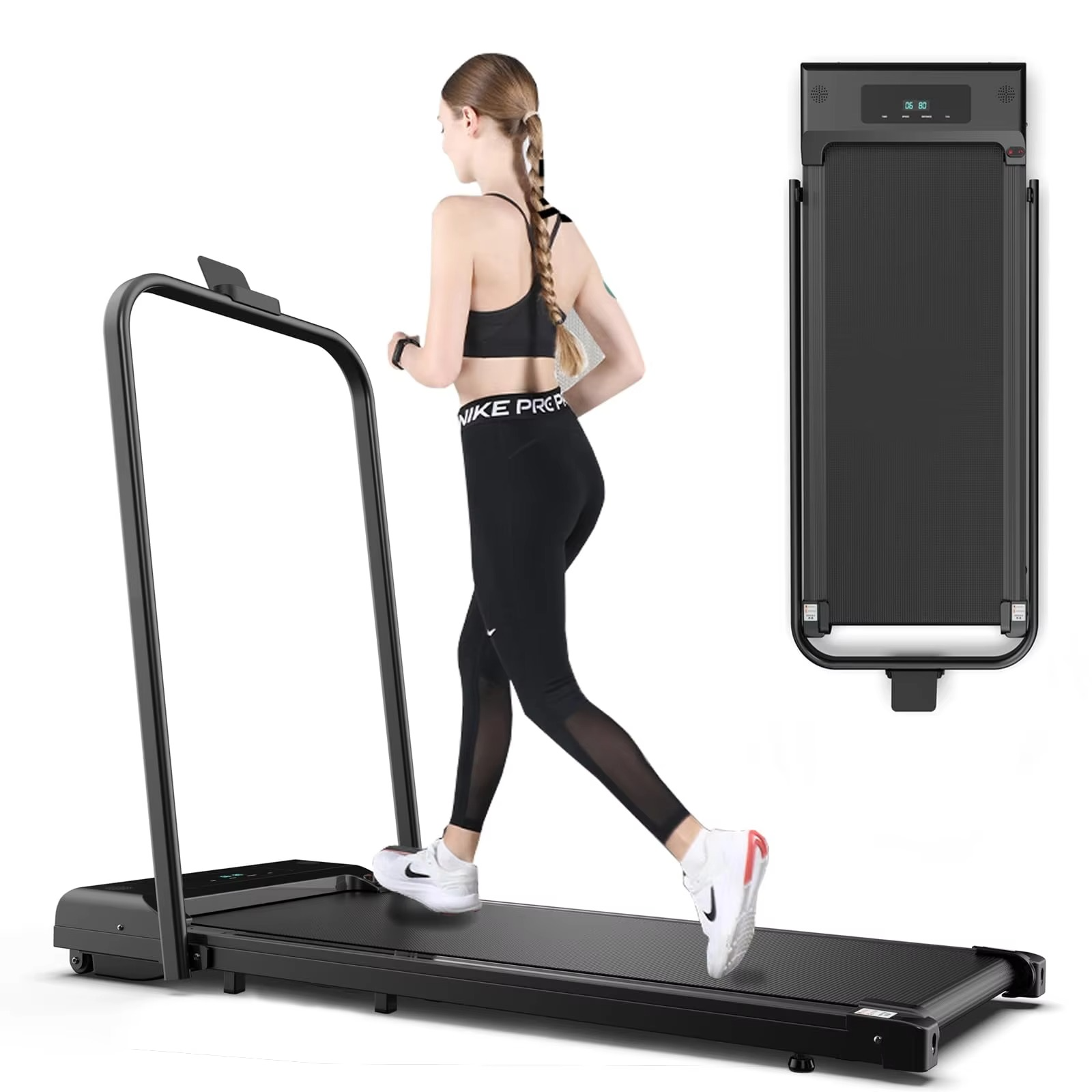 Unisex Mini Electric Treadmill Foldable Steel LCD Screen Handheld Machine Home Fitness Walking Pad Desk All Sizes Mechanical