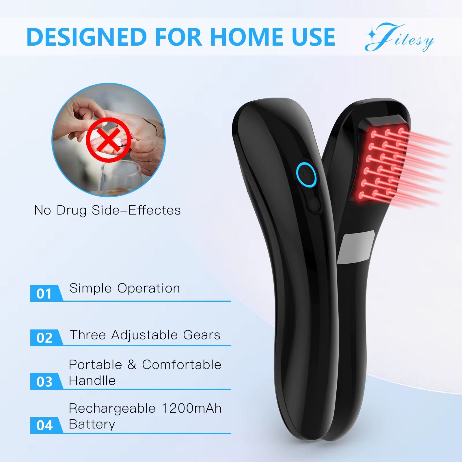 KTS Laser Therapy Device for Body Pain Relief 18x620nm Laser Diode LLLT Cold Laser Arthritis Physical Therapy Equipment Massager