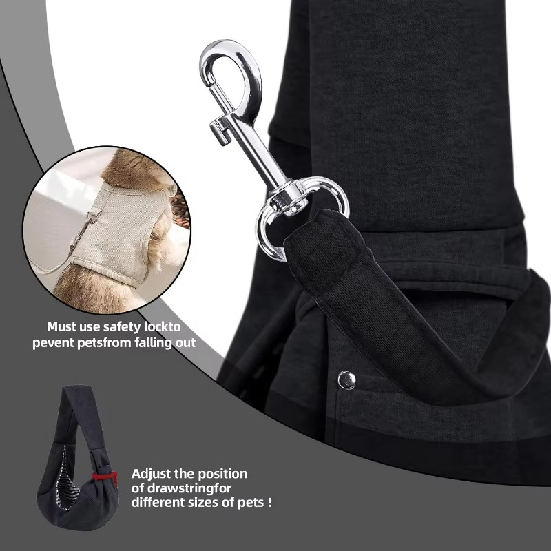 Dog carrier sling reversible purse with storage pocket handfree harness general pets product accessory dogs supplies accessories