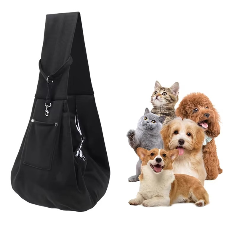 Dog carrier sling reversible purse with storage pocket handfree harness general pets product accessory dogs supplies accessories