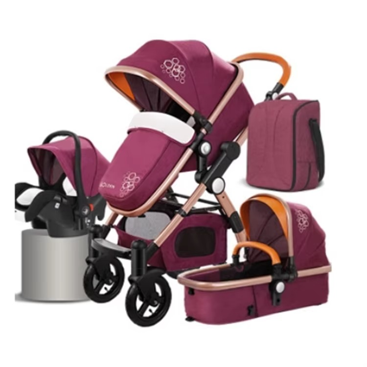 6--36 Months 3 in 1 Luxury Infant Foldable Baby Stroller Poussette Pram