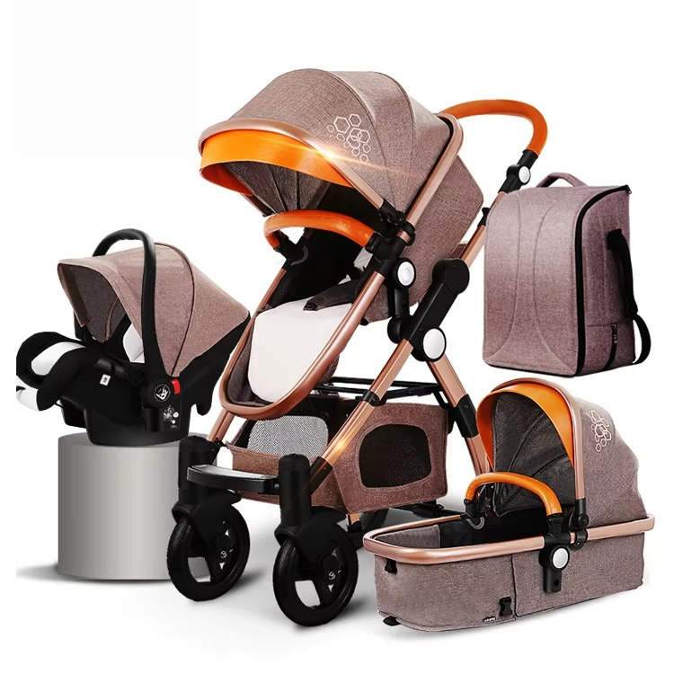 6--36 Months 3 in 1 Luxury Infant Foldable Baby Stroller Poussette Pram