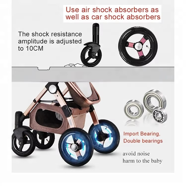 6--36 Months 3 in 1 Luxury Infant Foldable Baby Stroller Poussette Pram