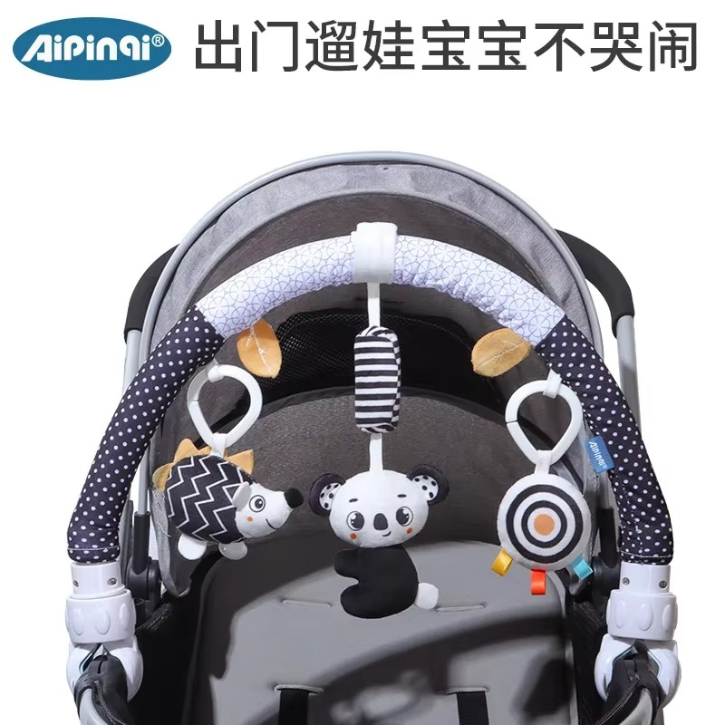 Infant Baby Stroller Arch Toy Play Bar Fun Newborns Sensory Activity Adjustable for Bouncers and Car Safe Seat Bed Hanging Toys