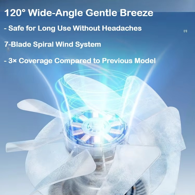 Bladeless Baby Stroller Fan with LED Display Safe for Crib Use Quiet Portable Desk Fan Rechargeable 3600mAh Battery for Infant