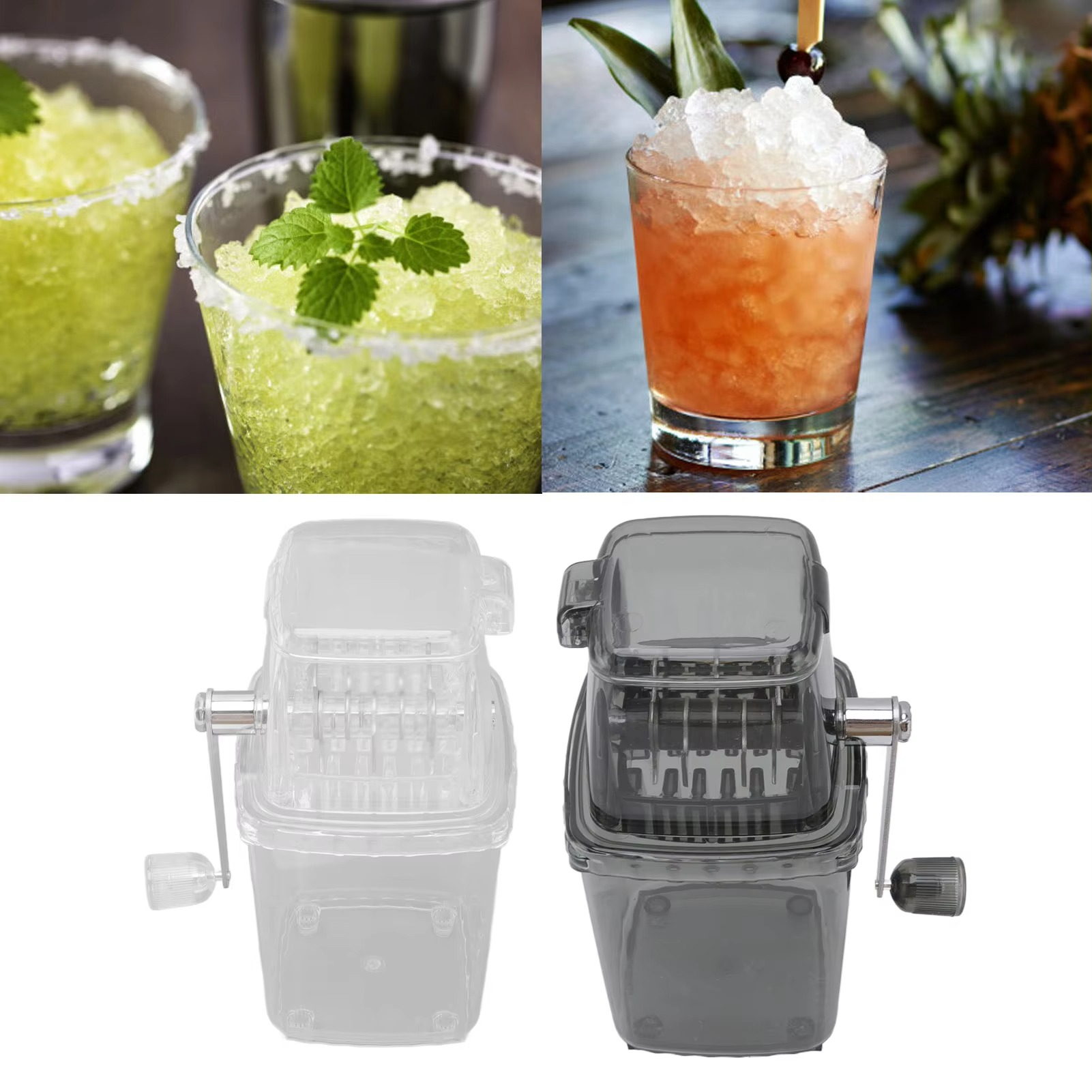 Manual Ice Crusher Small Portable Shaver Hand Operated Snow Cone Machine for Home