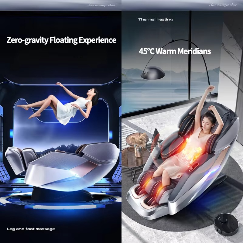 Zero Gravity Massage Chair Electric Leisure Sofa Longer SL Track Full Body Airbag Wrap Kneading Intelligent Shiatsu Calf Roller