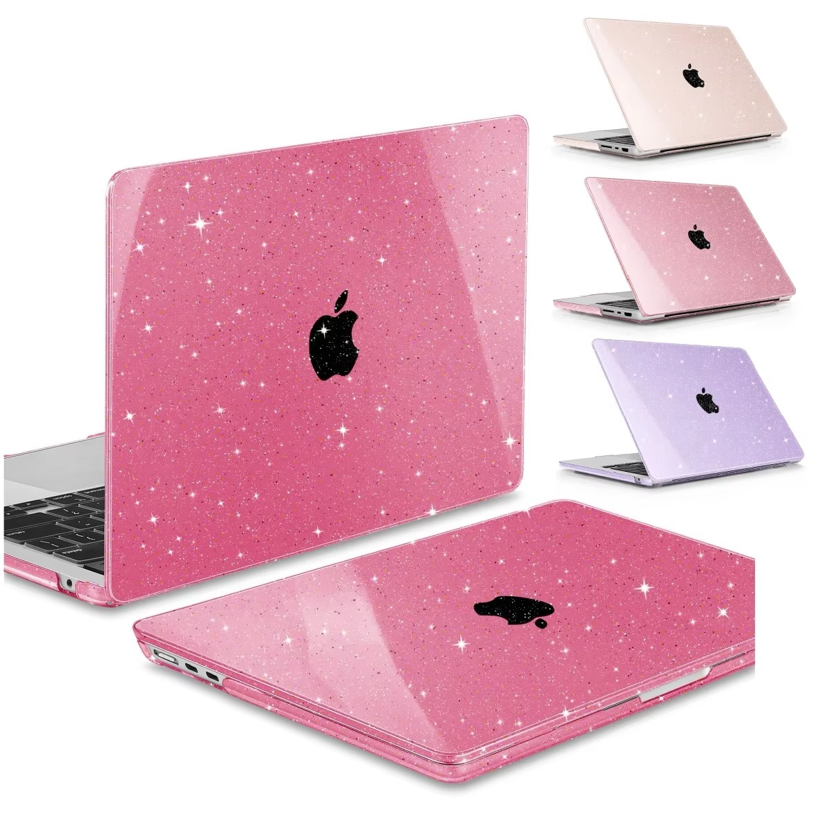 Hot pink Shimmering Crystal case for MacBook 2025 A3240 A3241 M4 M3 Air 15 13 A2681 A3113 A2337 M1 M2 M3 Pro13 14 16 A3112 A3401