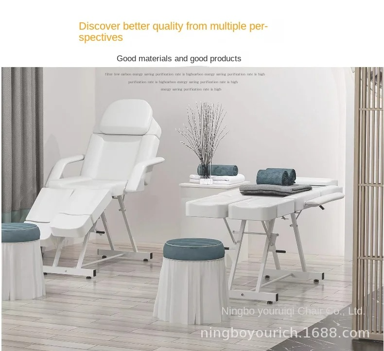 Massage bed, beauty bed, beauty chair, hair salon chair, black and white massage chair, adjustable split massage chair
