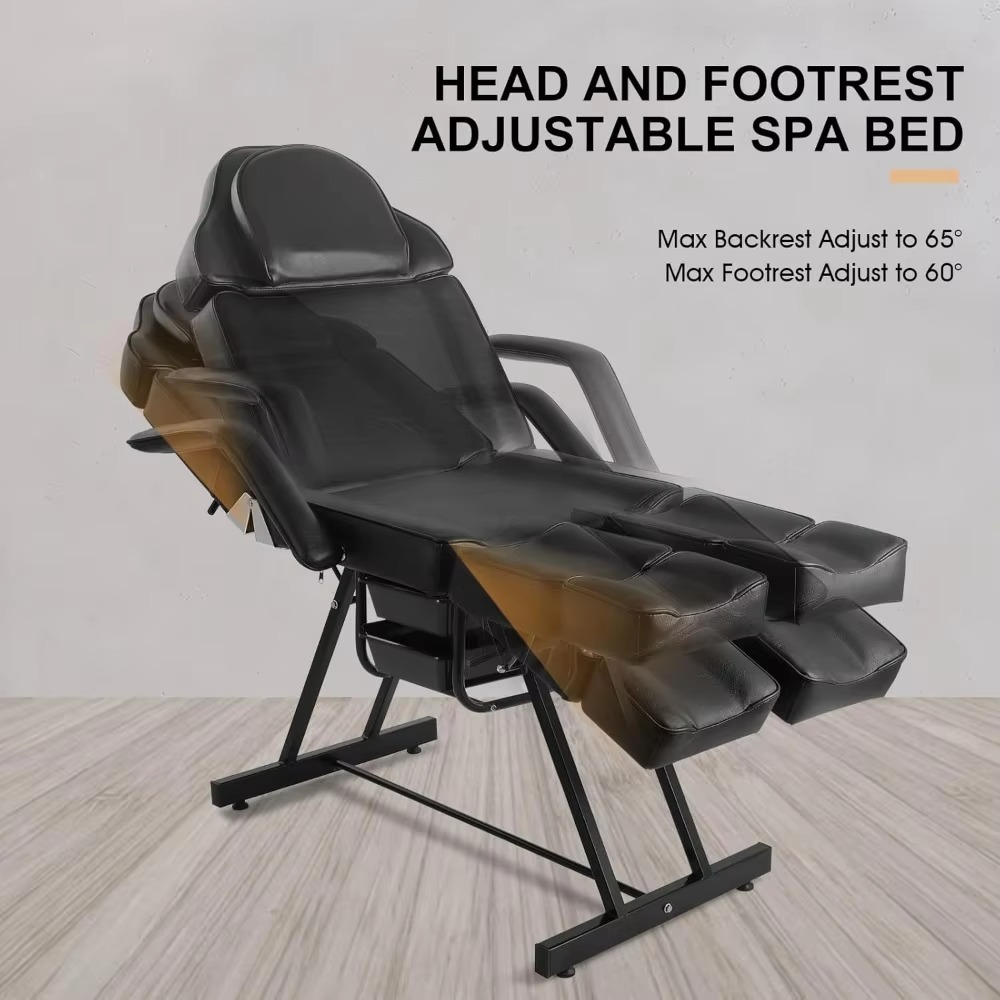 White/Black Multifunction Salon Massage Table Split Legs Facial Bed Salon Tattoo Chair