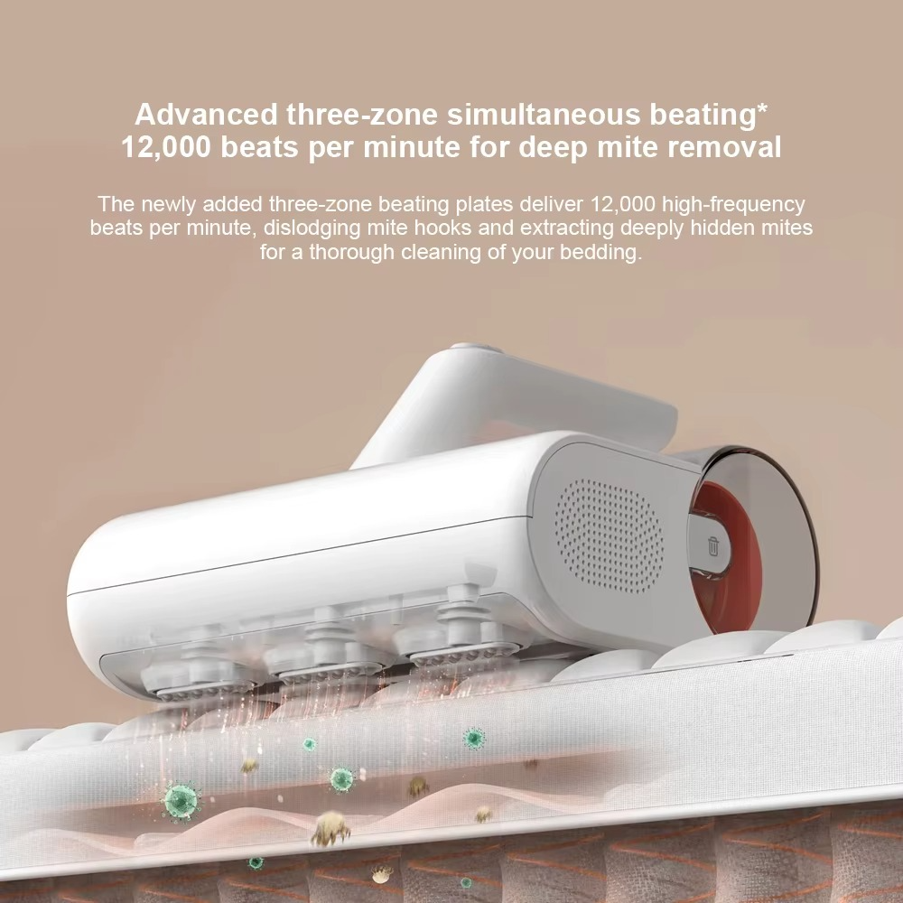 XIAOMI MIJIA Dust Mite Vacuum Cleaner 2,UV Sterilization, 50°C Hot-Air Drying,12,000Pa Suction,4 Filtration, 1.63kg Lightweight