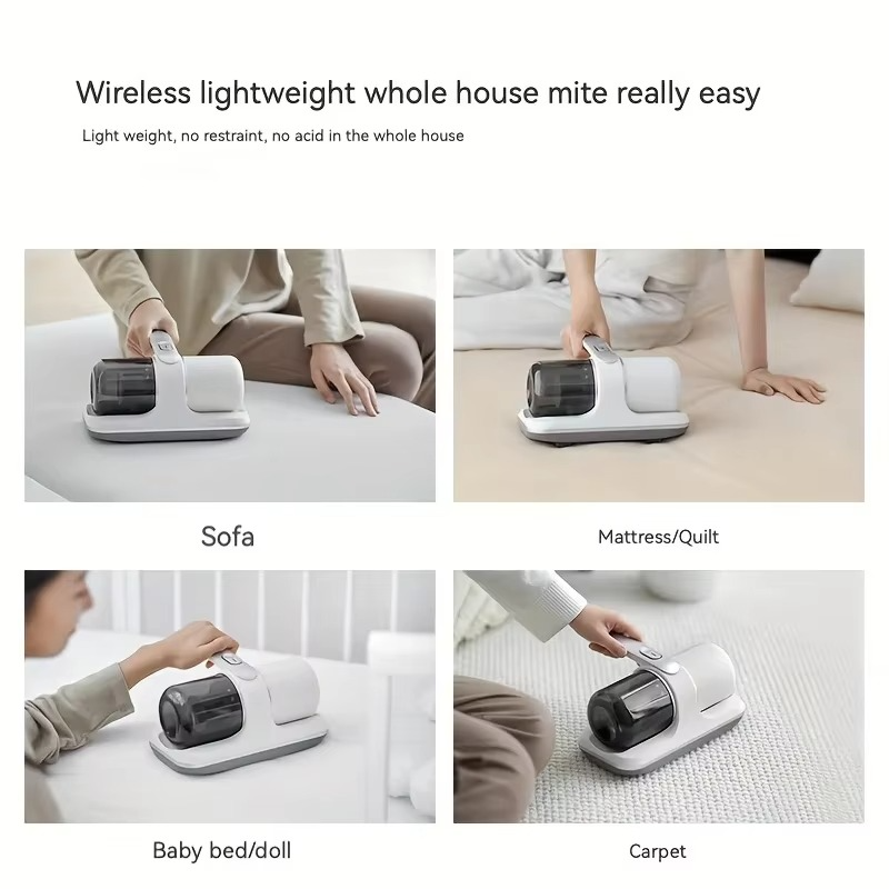High Power Mite Remover, Household Bed Mite Remover, Wireless Bed Sheet Vacuum Cleaner, Handheld Mite Remover