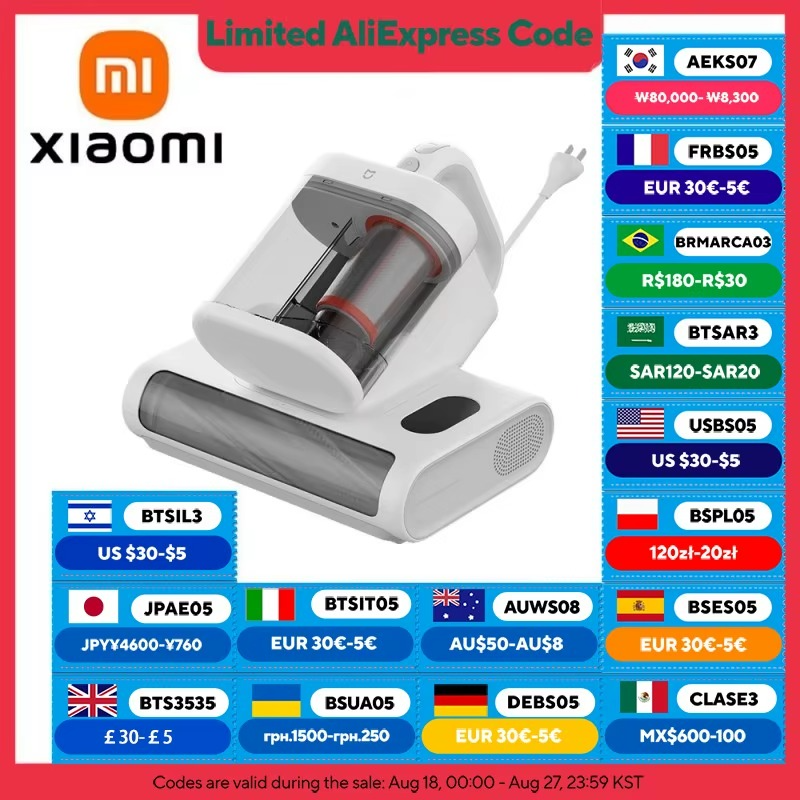 XIAOMI MIJIA Dust Mite Vacuum Cleaner 2 Pro,3 Cleaning Modes,16kPa Suction,UV Sterilisation,Hot air drying,Smart Mite Detection