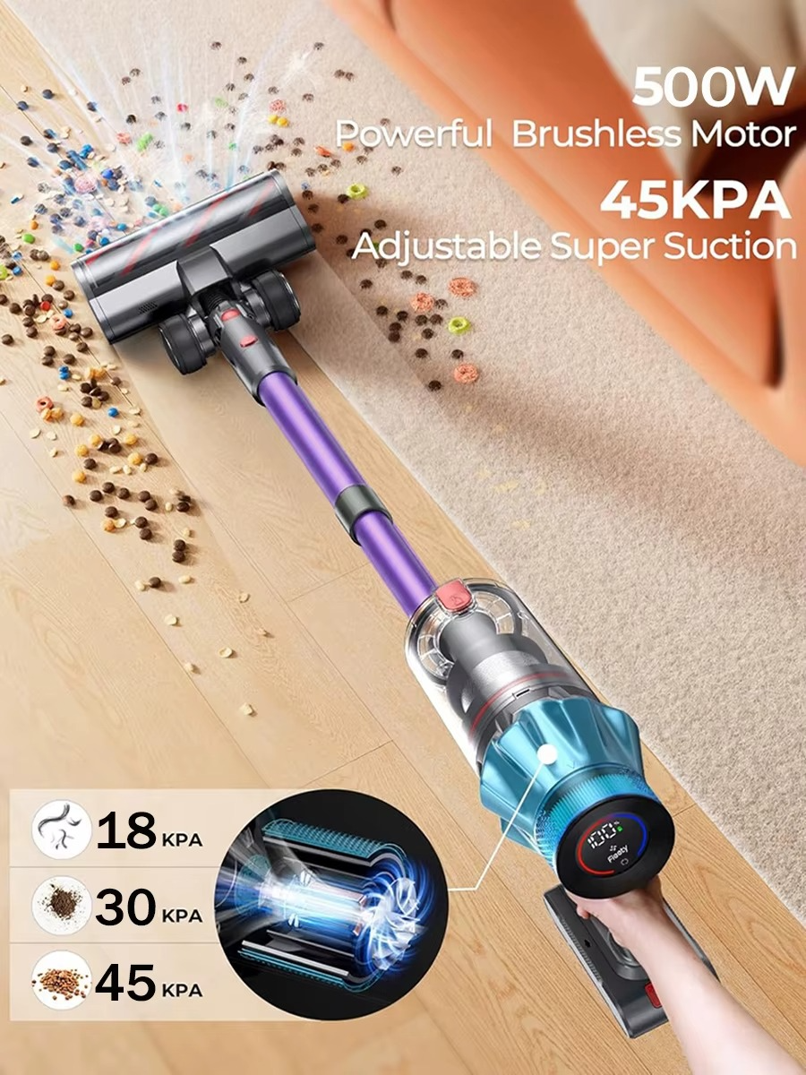 Armo S18 Handheld Wireless Vacuum Cleaner 45kPa 500W Power 6 in 1 Cordless Vacuum Cleaner LED Display Wireless Dust Mite Sweeper