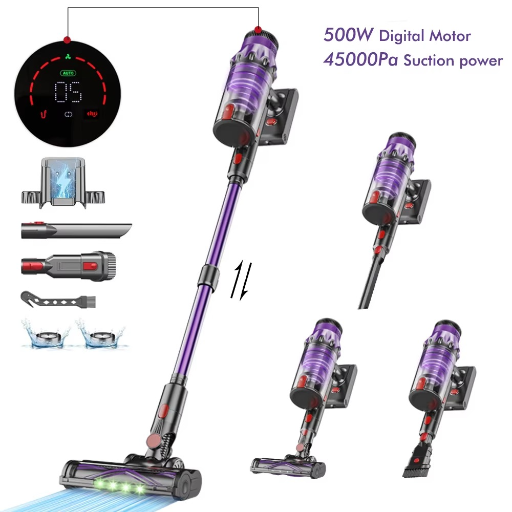Armo S18 Handheld Wireless Vacuum Cleaner 45kPa 500W Power 6 in 1 Cordless Vacuum Cleaner LED Display Wireless Dust Mite Sweeper