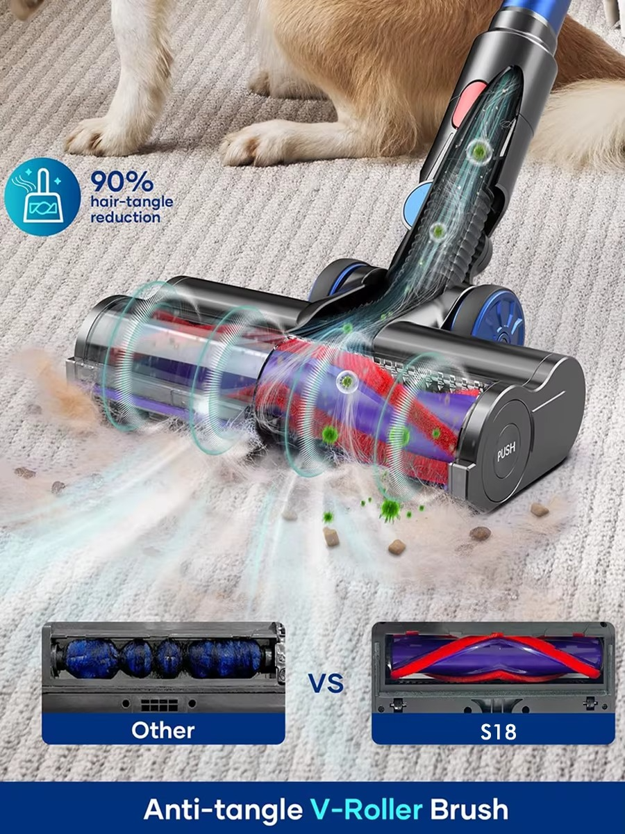 Armo S18 Handheld Wireless Vacuum Cleaner 45kPa 500W Power 6 in 1 Cordless Vacuum Cleaner LED Display Wireless Dust Mite Sweeper