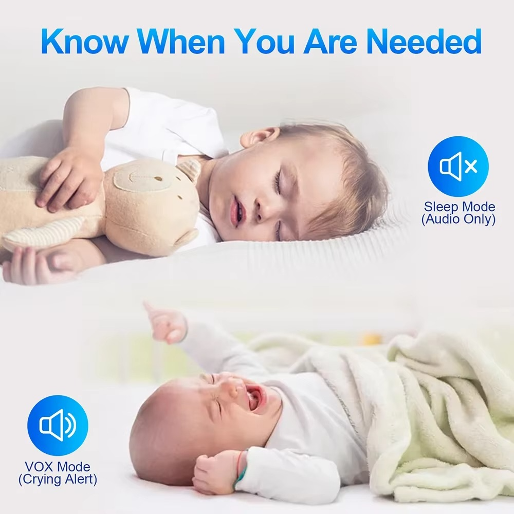 7.0 Inch Video Baby Monitor 720P 4X Zoom No WiFi No APP Two Way Audio Night Vision 5000mAh Battery Protection Surveillance Cam