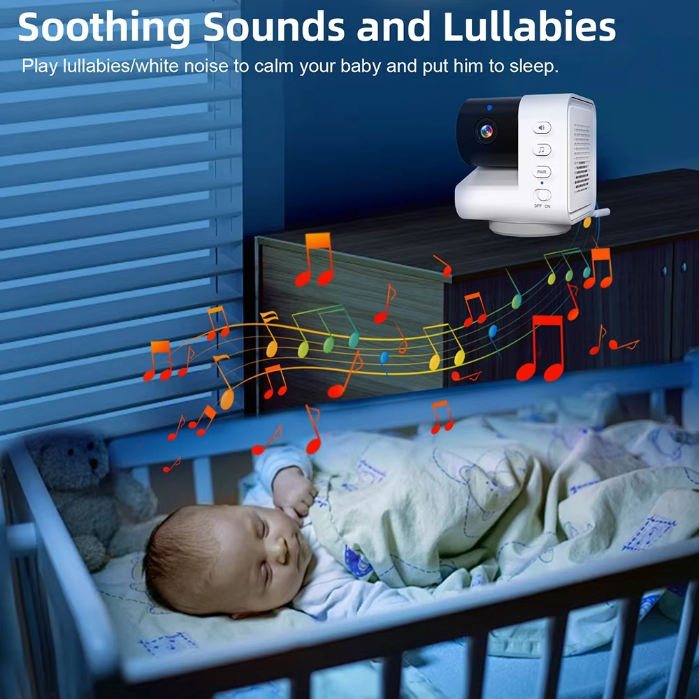 7.0 Inch Video Baby Monitor 720P 4X Zoom No WiFi No APP Two Way Audio Night Vision 5000mAh Battery Protection Surveillance Cam