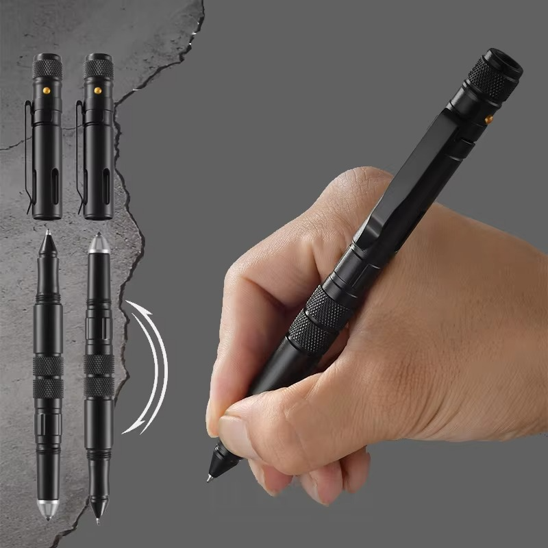 4-In-1 Portable Tactical Pen Flashlight Bottle Opener Emergency Glass Breaker Outdoor Self Defense EDC Pen Tool Gift Box