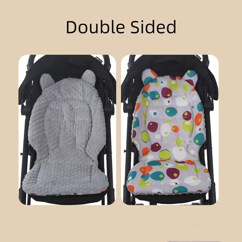 Baby Stroller Seat Cushion Cotton Infant Double-sided Seat Pad Thick Warm Universal Child Cart Mattress Mat Stroller Accessories