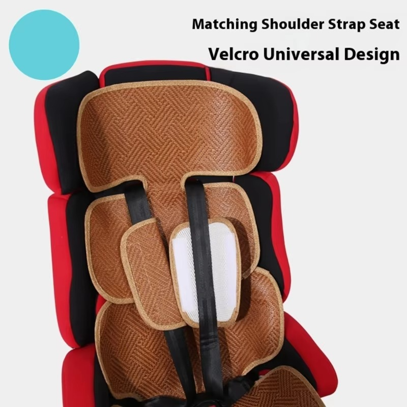 Breathable Rattan Weaving Car Seat Cusion Cooling Pad for Baby Safety Seat Nonslip Design Easy to Install Carseat Insert