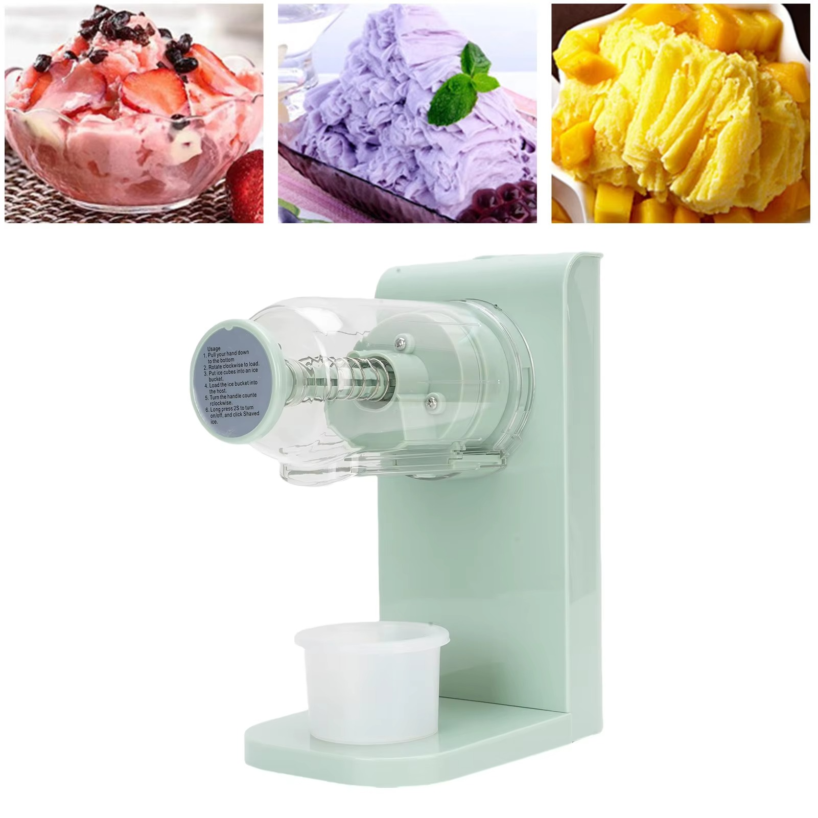 Snow Cone Machine 13000гpm High Efficiency Rechargeable Electric Shaved Ice Maker for Home Commercial Use