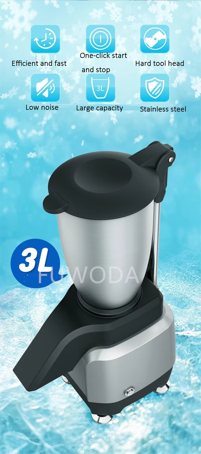 110V 220V Commercial 3L Ice Breaking Machine Stainless Steel Ice Crusher Automatic Food Beverage Ice Shavings MachineW