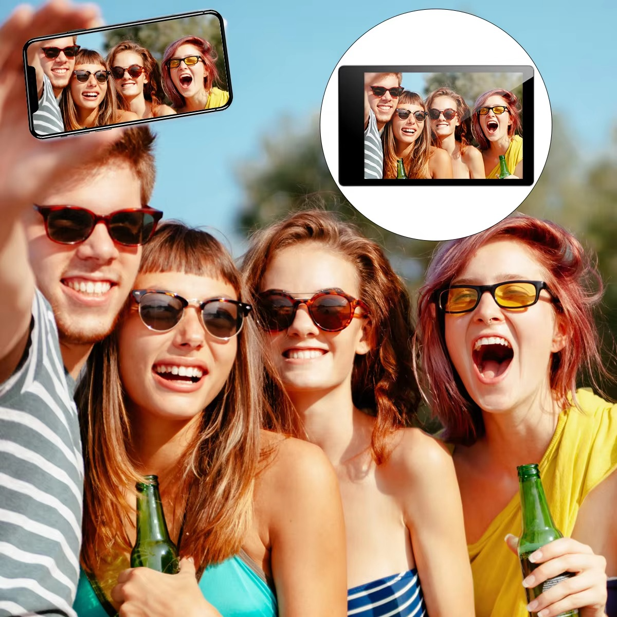 Wireless Magnetic Mount Vlog Selfie Monitor Screen Phone Rear Camera Selfie WiFi Bluetooth Connection for Selfie Live Vlog