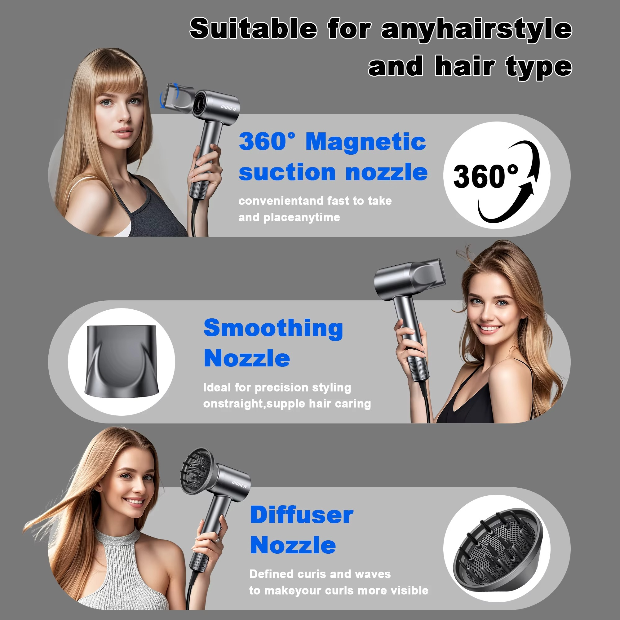 Professional Negative Ion 110v Hair Dryer Professional Personal Care Hair Comfort Convenience High Speed Hair Dryer