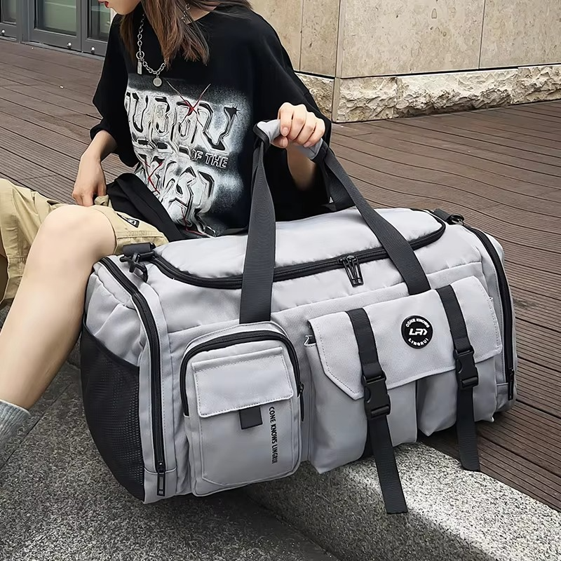 Stylish large capacity nylon travel duffel bag waterproof gym bag for men and women