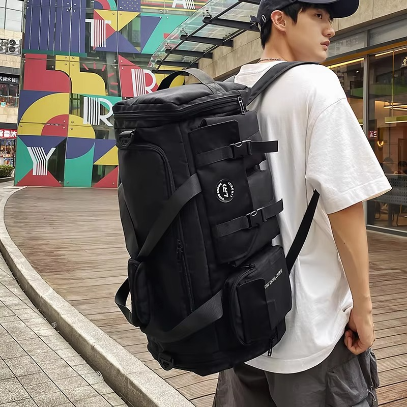 Stylish large capacity nylon travel duffel bag waterproof gym bag for men and women