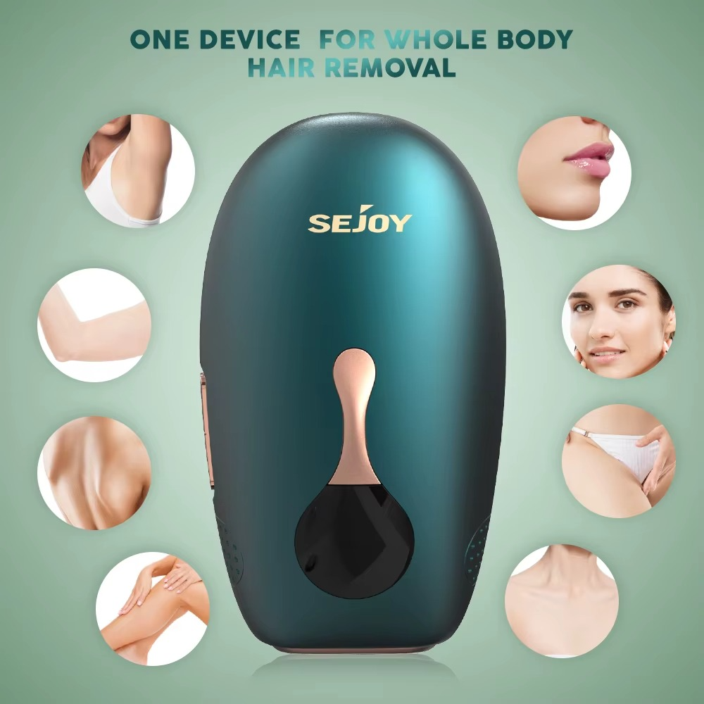 Sejoy IPL Hair Removal Device Portable Laser Epilator for Women Men with NTC Overheating Protection Auto Shut Down LCD Display