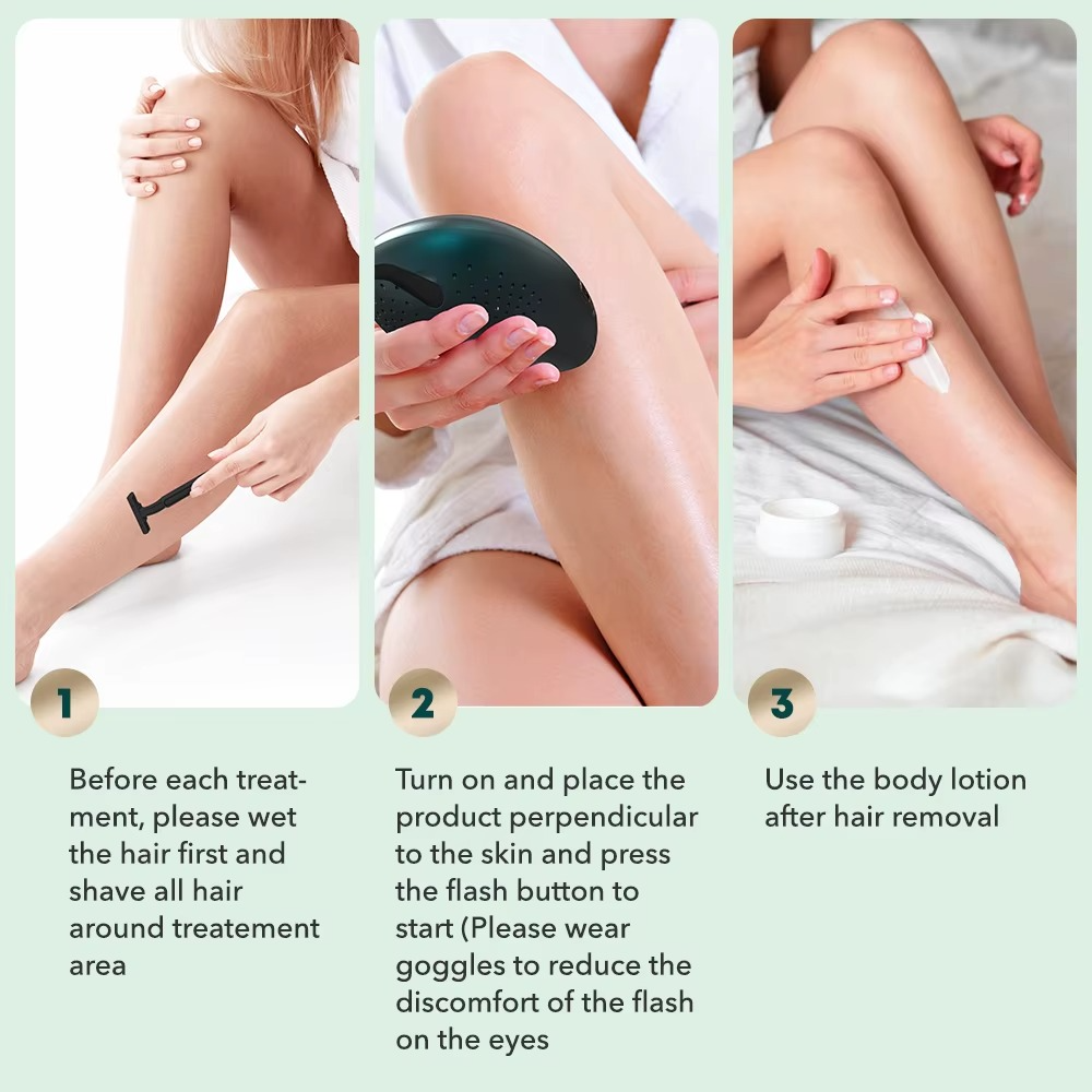 Sejoy IPL Hair Removal Device Portable Laser Epilator for Women Men with NTC Overheating Protection Auto Shut Down LCD Display