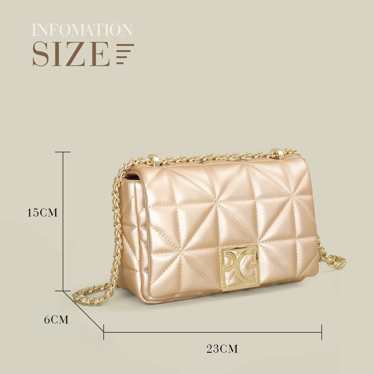 PG Fashion Classic Retro Women's New Shoulder Bag Letter PU Material Party Multi functional Crossbody Bag New Design 2025