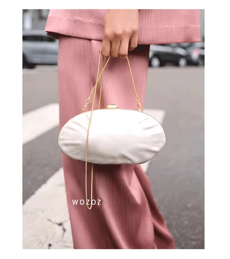 Dinner Bag Single Shoulder Diagonal Wedding Banquet Clutch Chain Bag Niche Design New French High-End Acrylic Clutch Bag Retro Pearl Dinner Hand Bag Shoulder Bag