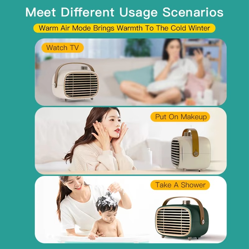 700W High Power Heaters PTC Ceramic Heating Portable Electric Heater Winter Home Bedroom Office Warmer Use of Cool and Heat