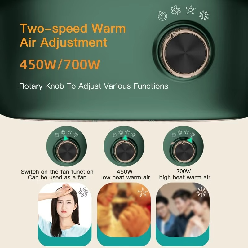 700W High Power Heaters PTC Ceramic Heating Portable Electric Heater Winter Home Bedroom Office Warmer Use of Cool and Heat