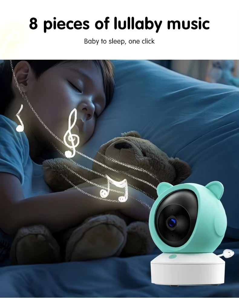 Baby Monitor 5 Inch Display Screen Tuya Indoor Wireless Security Protection WIFI Camera Video Surveillance Temperature lullaby