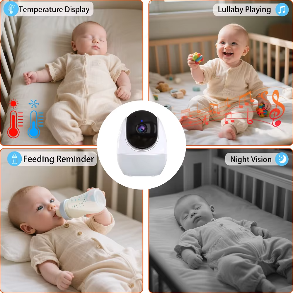 WOUWON Smart Baby Monitor Babyphone Video Baby Camera Bebe Nanny HD 4.3 Inch LCD Two Way Talk PTZ Lullabies For New Born