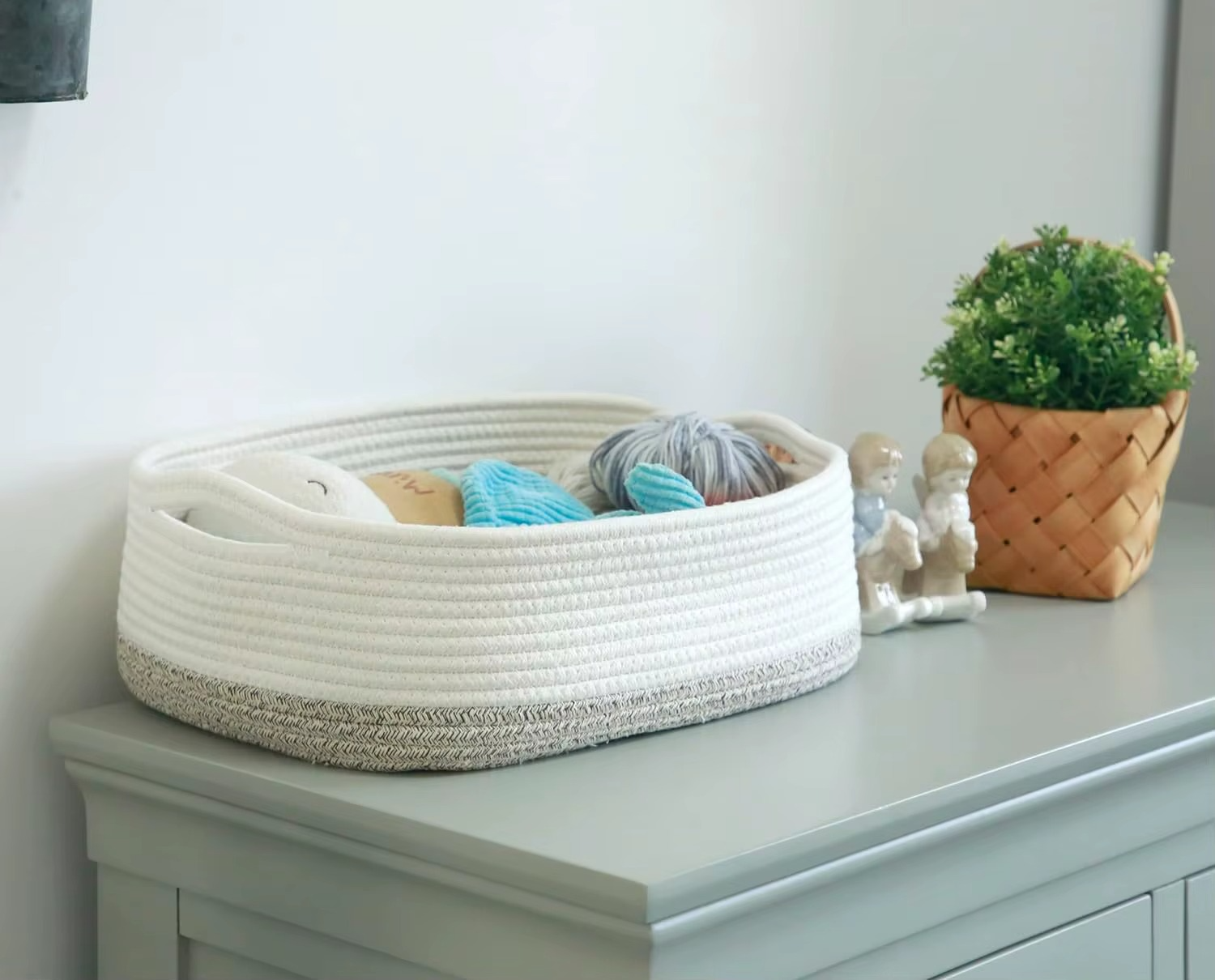 Rope Storage Baskets Woven Basket Cute Baby Nursery Organizers Small Dog Toy Basket Gift Baskets Empty