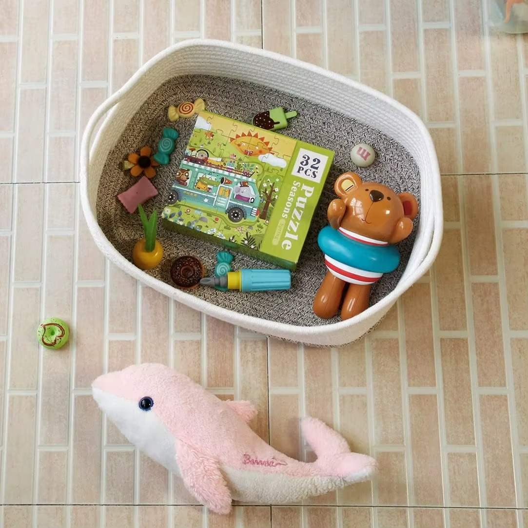 Rope Storage Baskets Woven Basket Cute Baby Nursery Organizers Small Dog Toy Basket Gift Baskets Empty