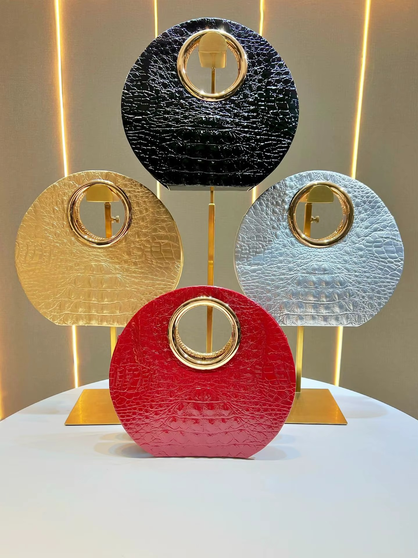 Stone Pattern Cute Circular PU Leather Shoulder Bag Handbags and Evening Bag Women 2025 Korean Fashion Design Crossbody Bag
