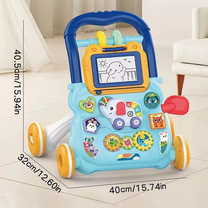 PANGDUBE Early Educational Baby Walker with Artboard Toy Baby Activities Learning Walking Toys Walkers for Baby Assisted Walking